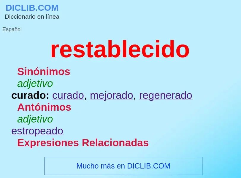 What is restablecido - definition