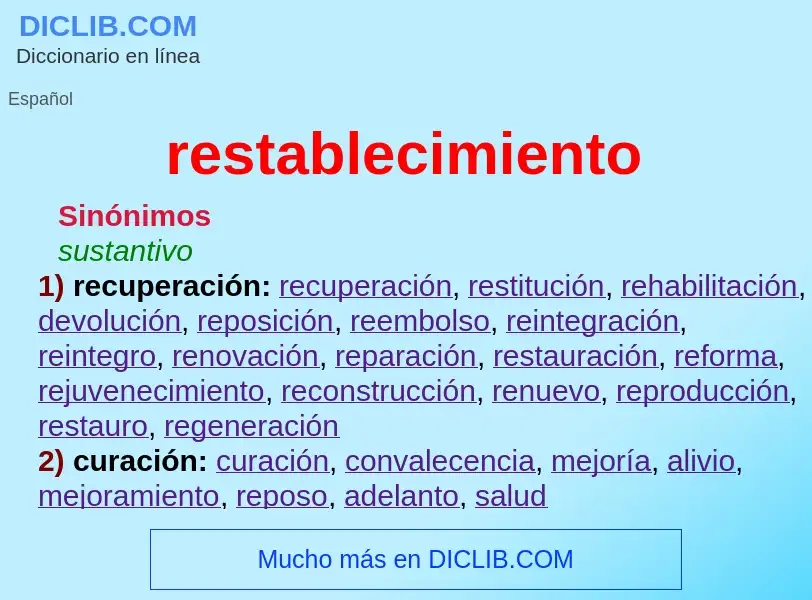 Wat is restablecimiento - definition