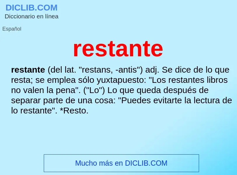 O que é restante - definição, significado, conceito