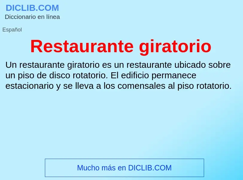 ¿Qué es Restaurante giratorio? - significado y definición