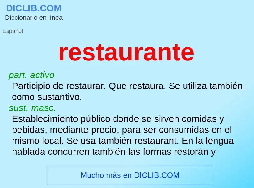 What is restaurante - meaning and definition