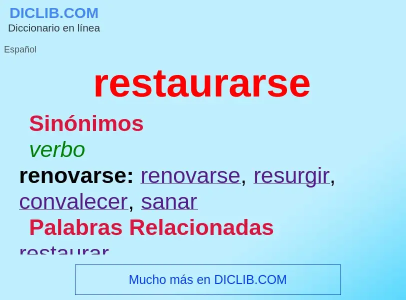 What is restaurarse - definition