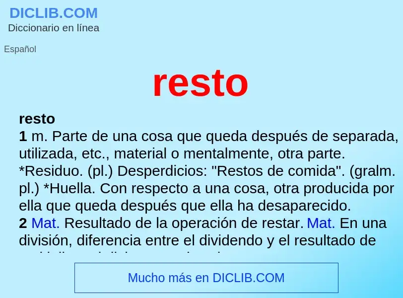 Wat is resto - definition