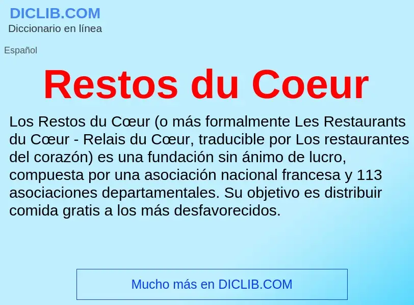 Wat is Restos du Coeur - definition