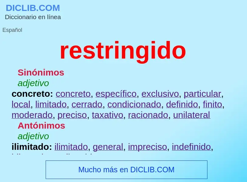 ¿Qué es restringido? - significado y definición