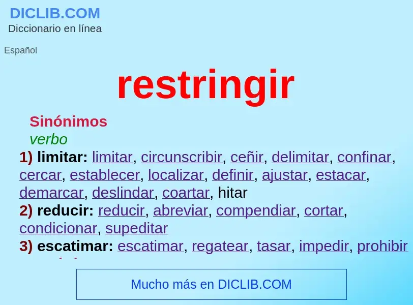 What is restringir - meaning and definition