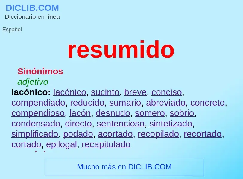 Wat is resumido - definition