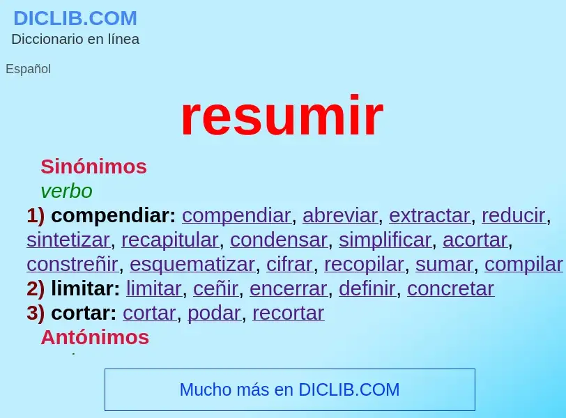 Wat is resumir - definition