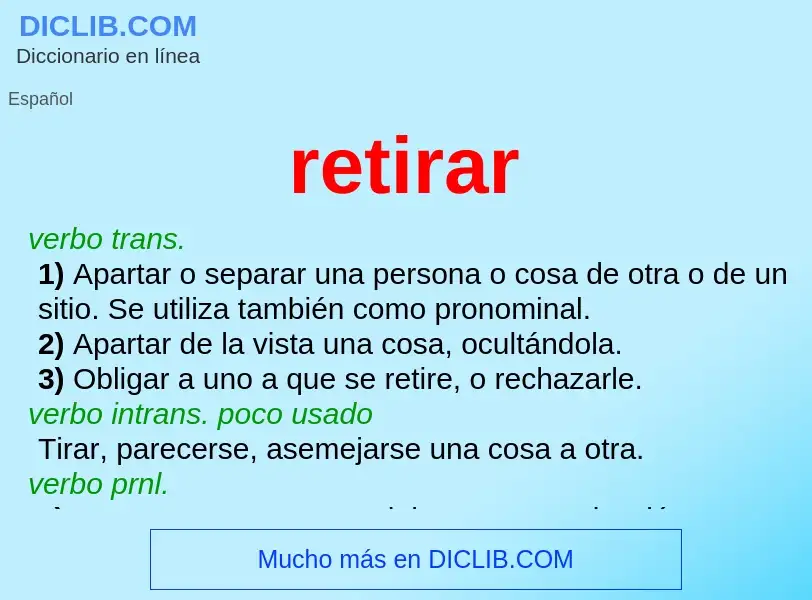 What is retirar - definition