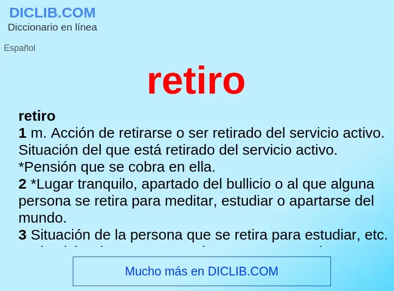 Wat is retiro - definition