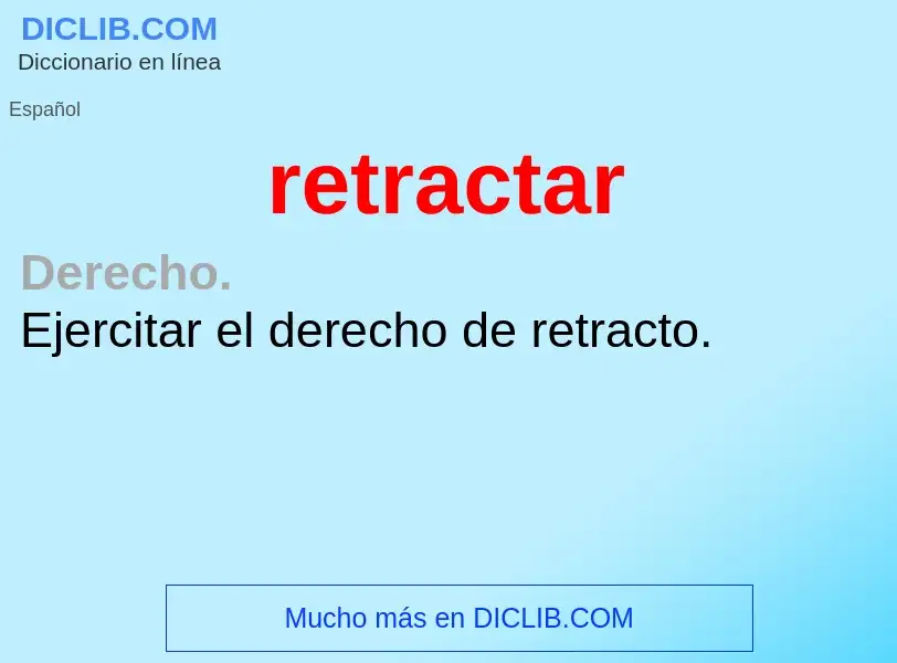 What is retractar - meaning and definition