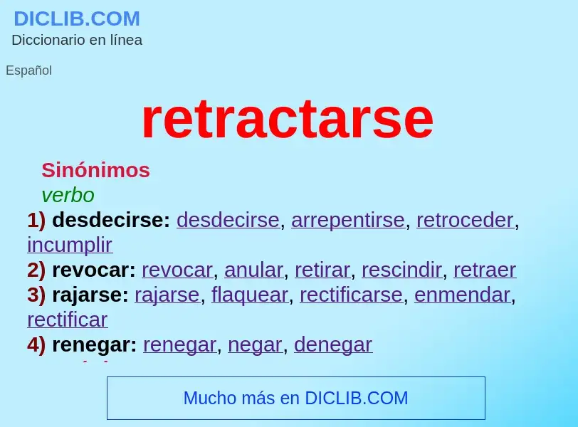 What is retractarse - meaning and definition