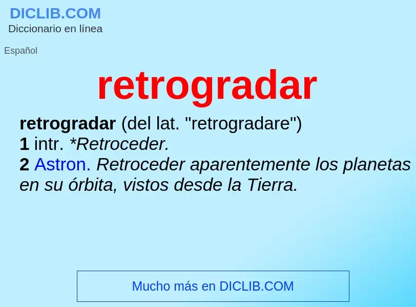 Что такое retrogradar - определение