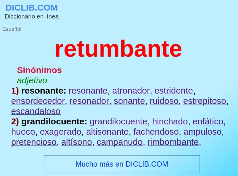 ¿Qué es retumbante? - significado y definición