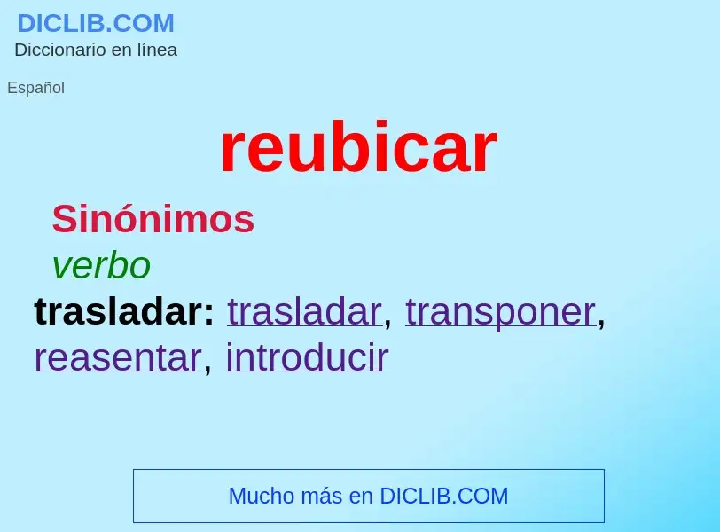 O que é reubicar - definição, significado, conceito