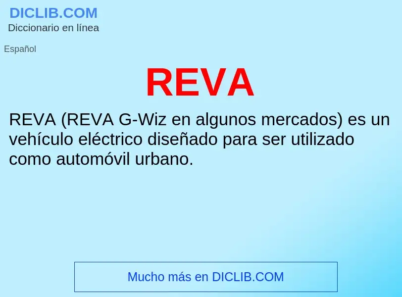 ¿Qué es REVA? - significado y definición