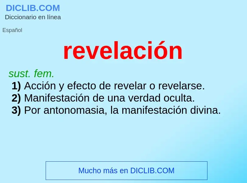 What is revelación - meaning and definition