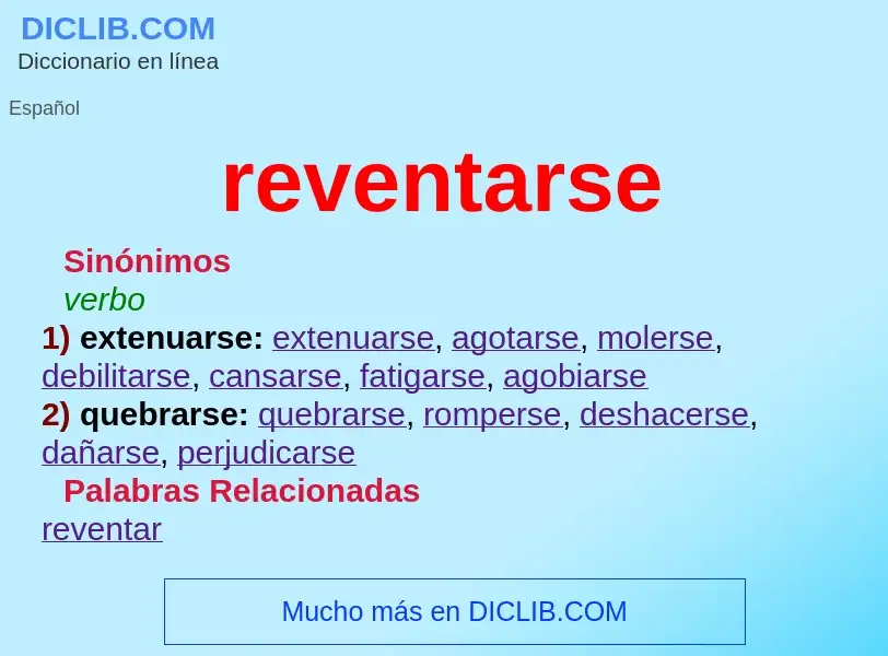 What is reventarse - definition