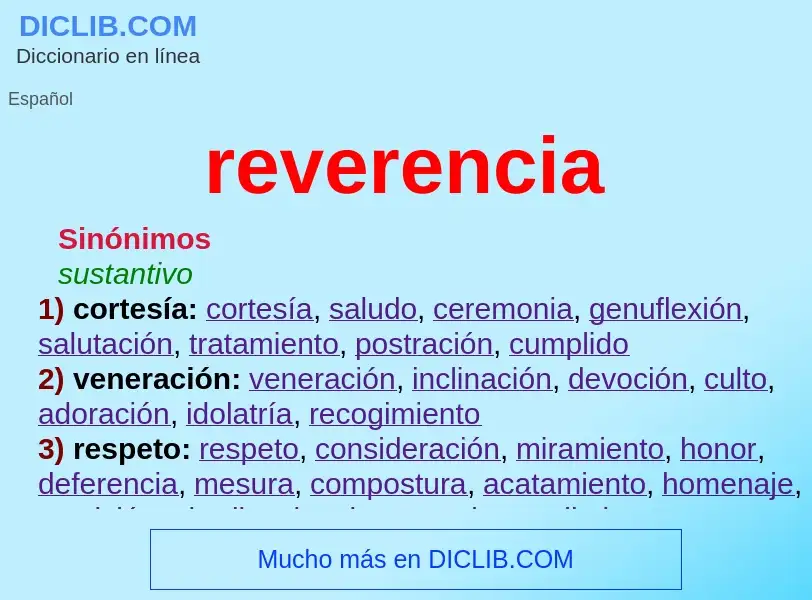 What is reverencia - definition