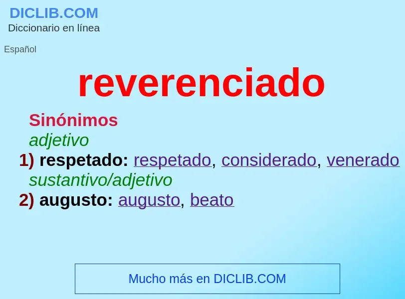 What is reverenciado - definition