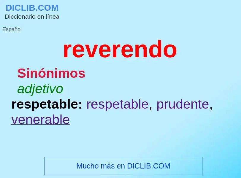 Wat is reverendo - definition