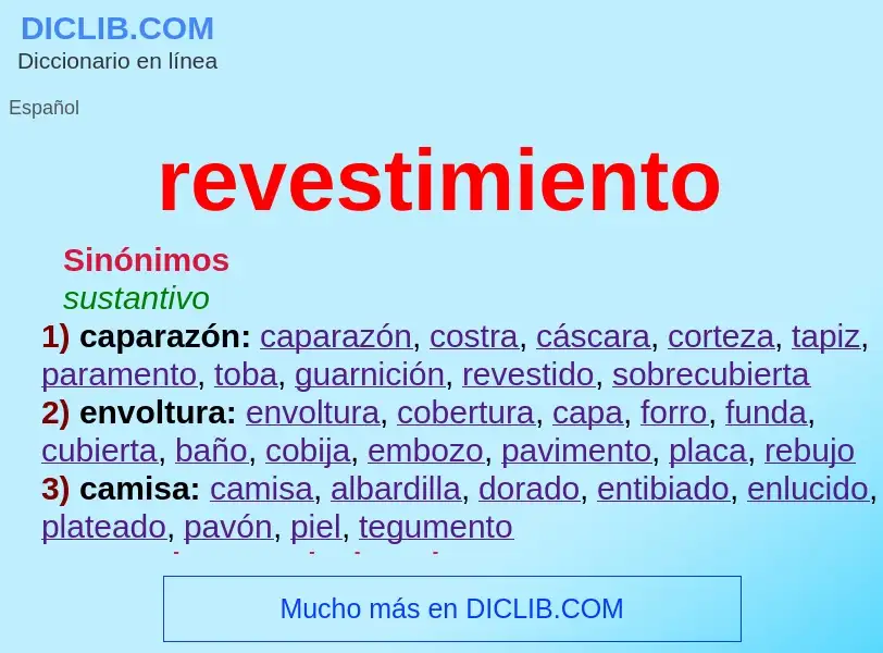 What is revestimiento - meaning and definition