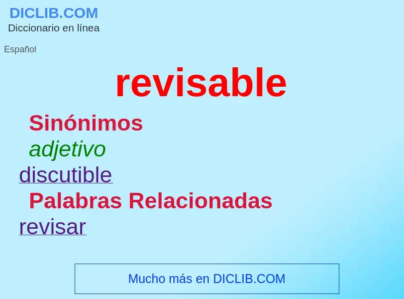 What is revisable - meaning and definition