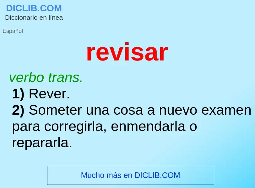 What is revisar - definition