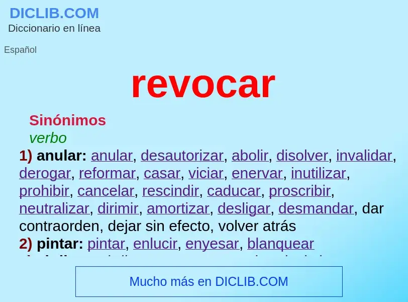 O que é revocar - definição, significado, conceito