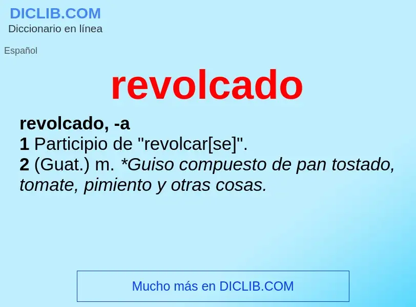 ¿Qué es revolcado? - significado y definición