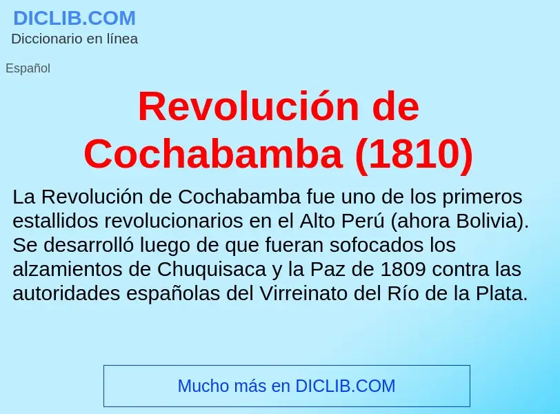 What is Revolución de Cochabamba (1810) - meaning and definition