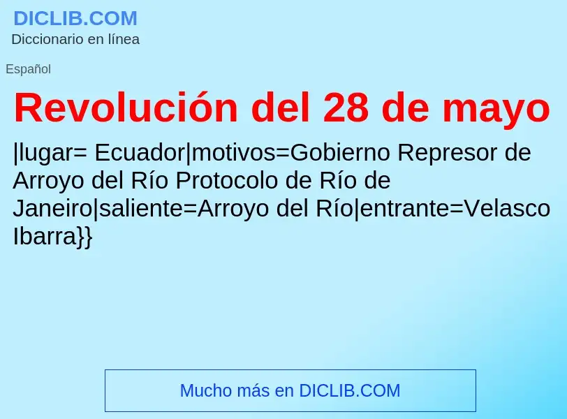 ¿Qué es Revolución del 28 de mayo? - significado y definición