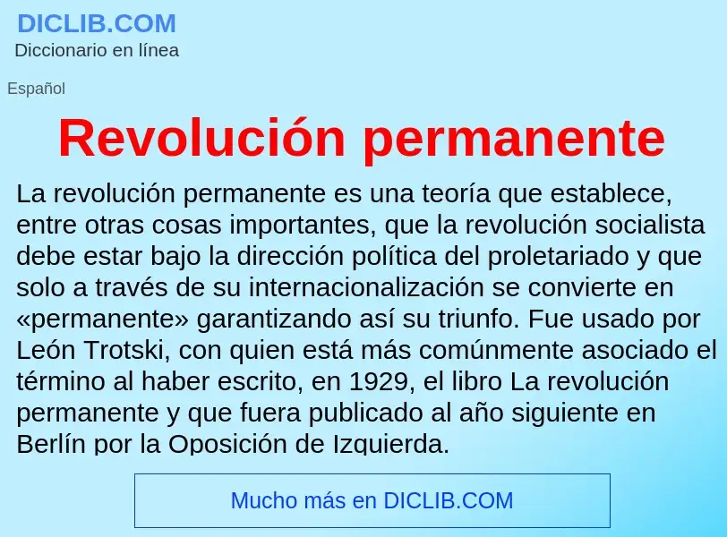 ¿Qué es Revolución permanente? - significado y definición