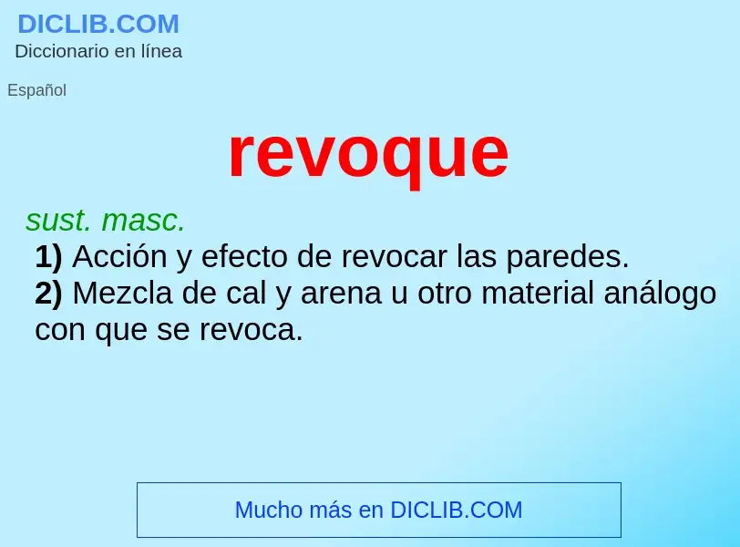 ¿Qué es revoque? - significado y definición