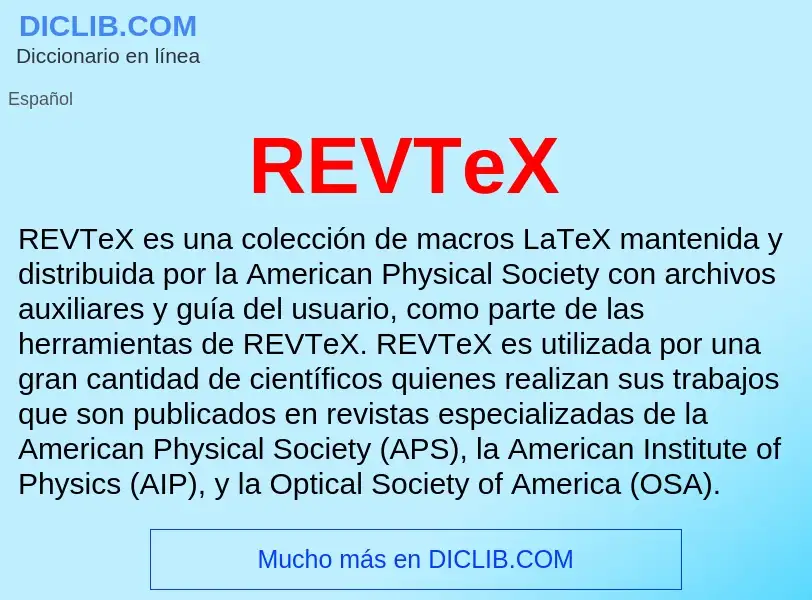 Wat is REVTeX - definition