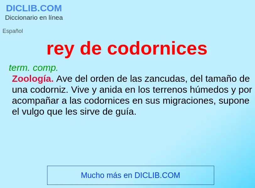 What is rey de codornices - definition