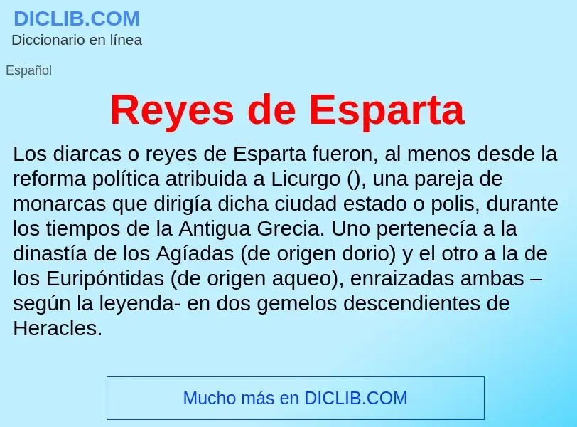 What is Reyes de Esparta - meaning and definition