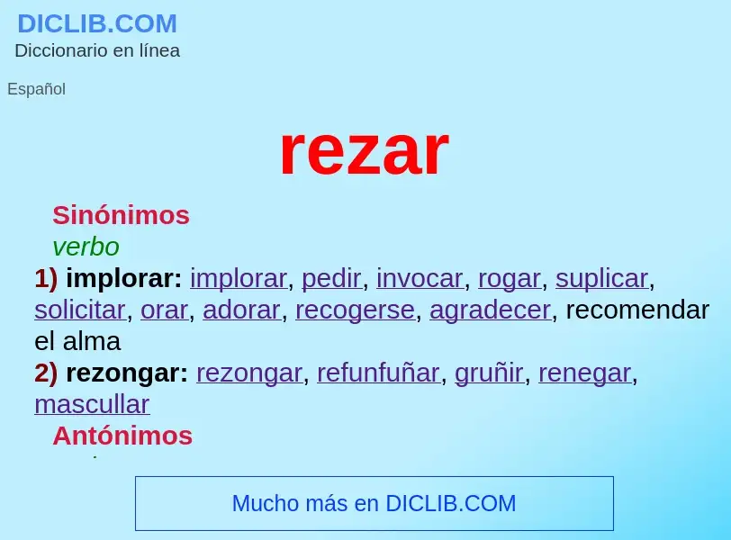 What is rezar - meaning and definition