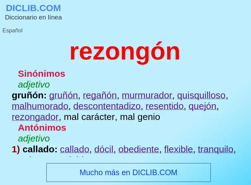 What is rezongón - definition