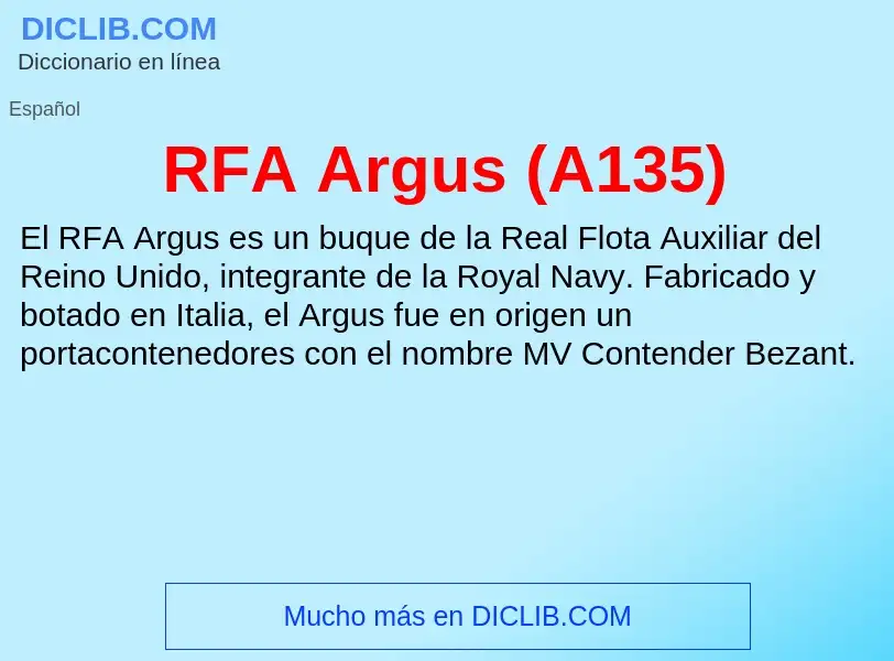 Wat is RFA Argus (A135) - definition