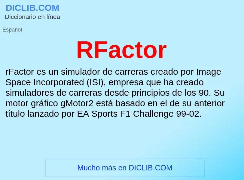 Wat is RFactor - definition