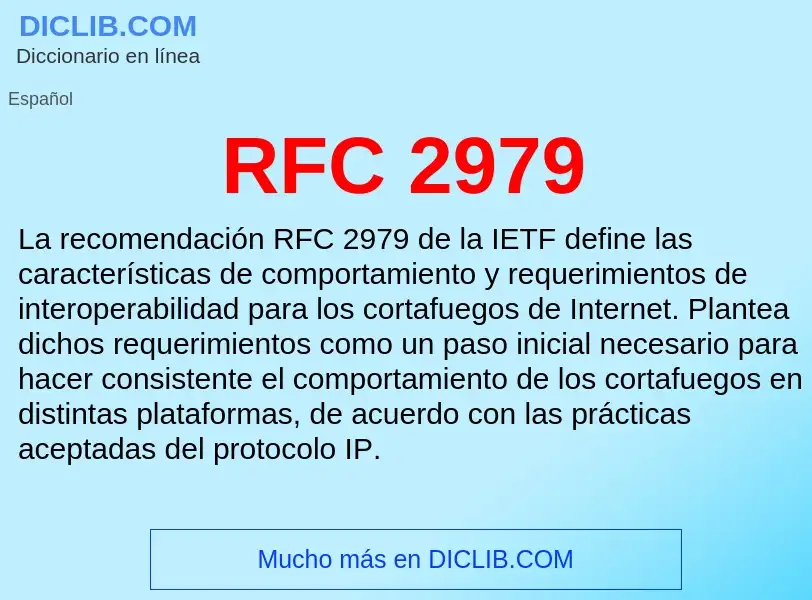 ¿Qué es RFC 2979? - significado y definición