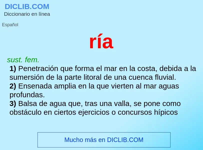 ¿Qué es ría? - significado y definición