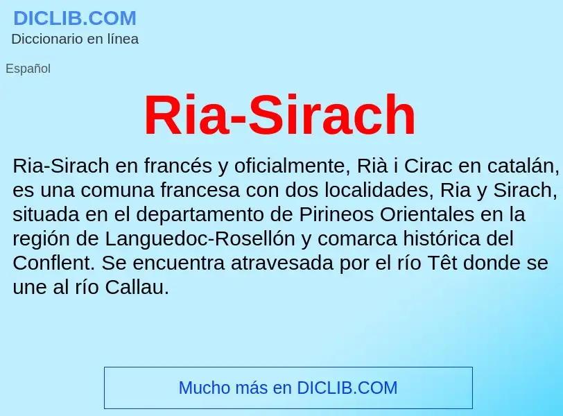 O que é Ria-Sirach - definição, significado, conceito