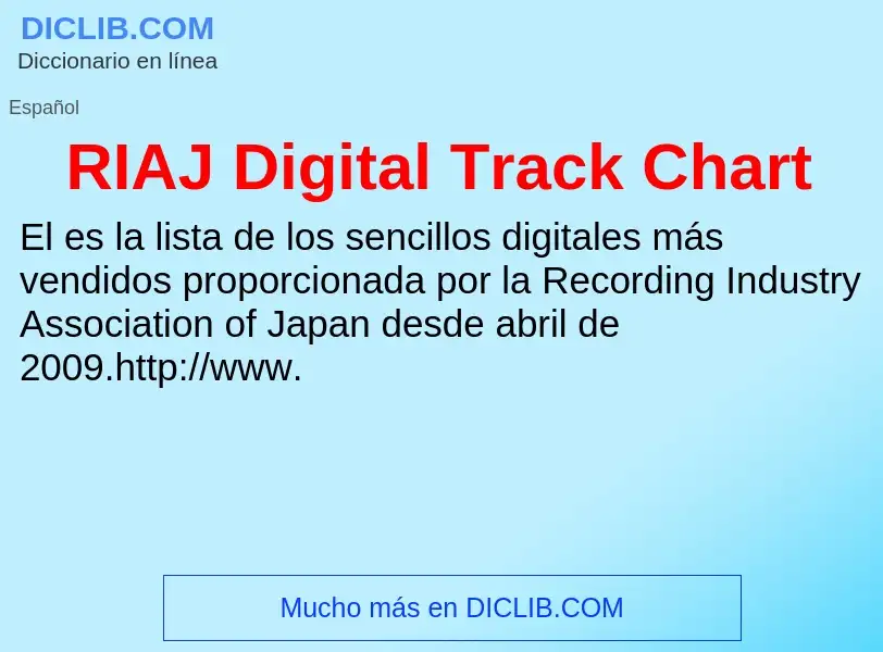 Wat is RIAJ Digital Track Chart - definition