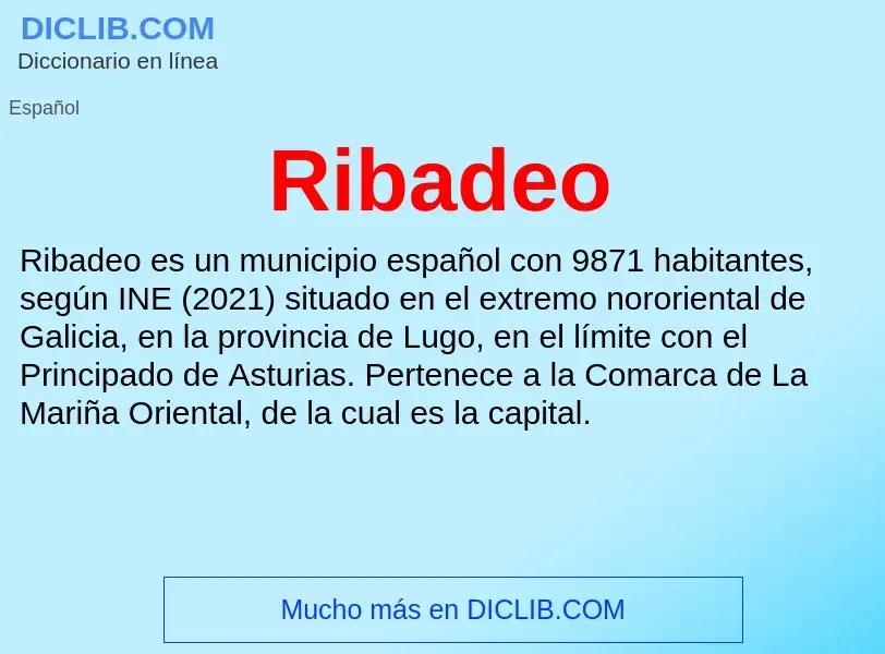 ¿Qué es Ribadeo? - significado y definición