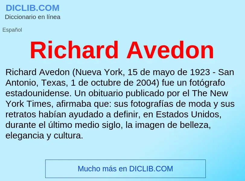 Che cos'è Richard Avedon - definizione