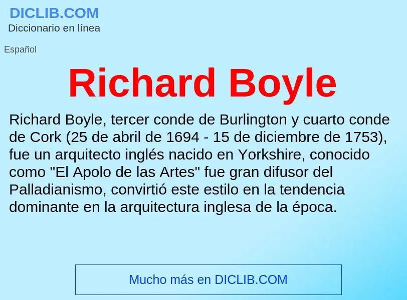 Che cos'è Richard Boyle - definizione