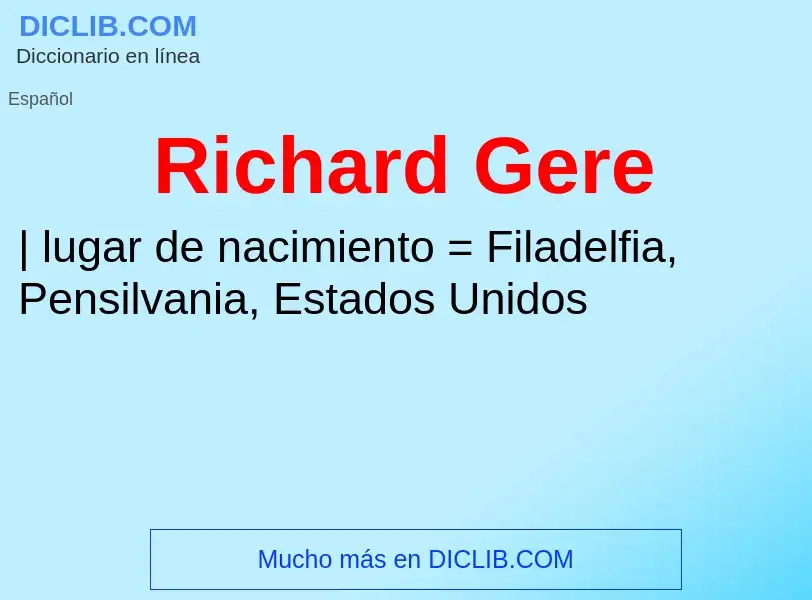 Che cos'è Richard Gere - definizione