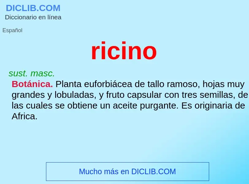 ¿Qué es ricino? - significado y definición